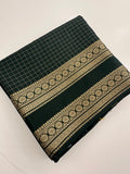 Banarasi crêpe sarees with contrast blouse piece🌹 comes in rich border and small Checks -AU6