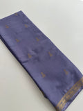 Semi Mysore Silk Small Border Jhumki Buttas - Grey - AU27