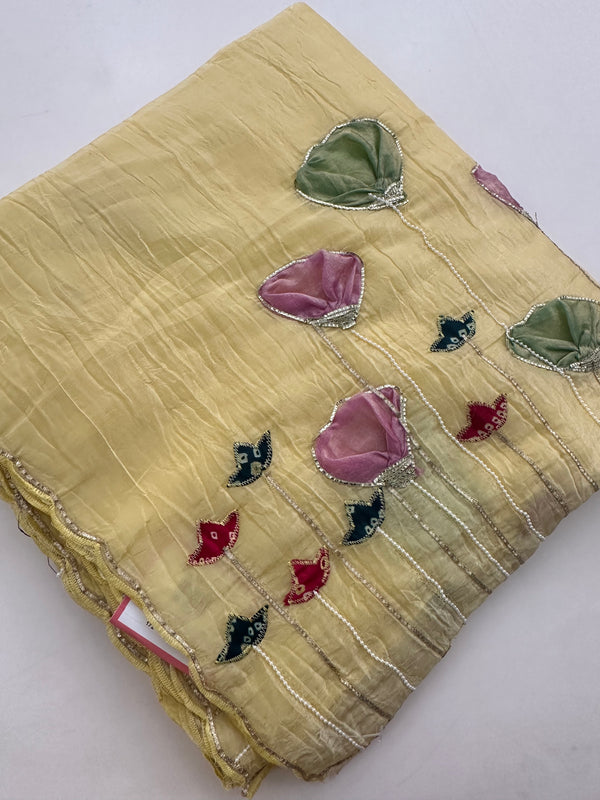 Crochet Work Organza Saree-J24