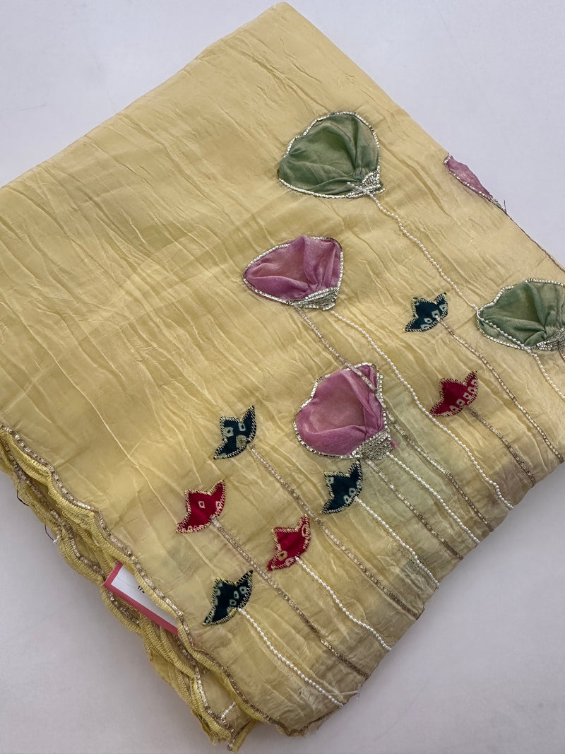 Crochet Work Organza Saree-J24