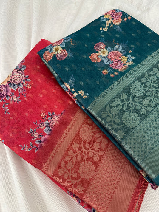 FLORAL ORGANZA SAREE