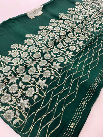 Chinnon Silk Premium Lily Green x Red-1121