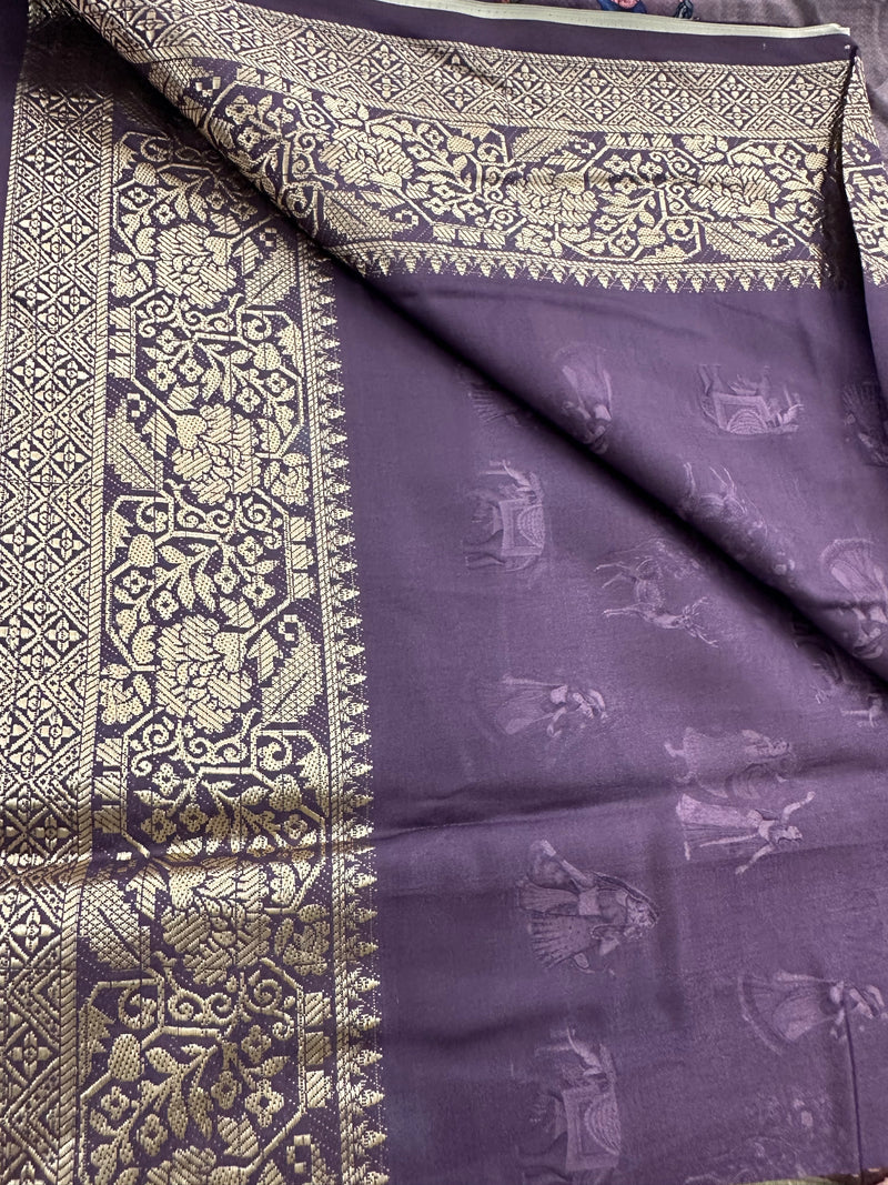 Kalamkari Printed Crape-JU14