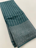 Silver 1000 Butties Fancy Saree,, comes with rich silver pallu and silver brocade style blouse pice🌹-AU13