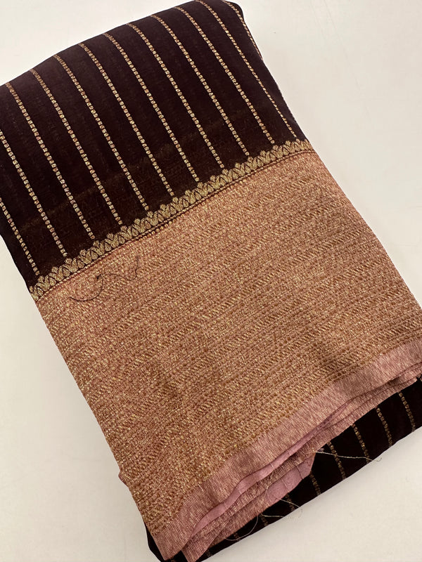 Kaddi Crape Premium Brown x Nude Pink -Pre Booking Only-7 to 10 days dispatch