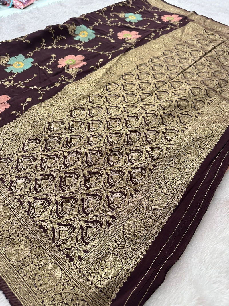 Banarasi Fancy Crape Saree -M19