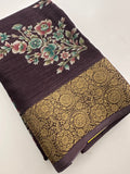 Crush Crape Chiffon Printed Sarees With self Butti Printed Blouse Piece🌹- J29