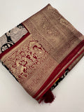 Kalamkari Viscose Designer Rich Weaving Pallu- JU28
