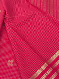 Pink Semi Mysore Silk Checks Saree with Butta - AU13