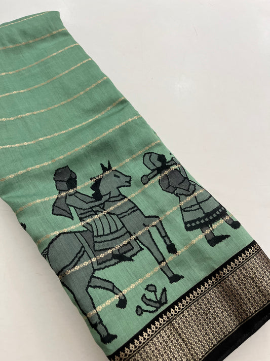 Rajasthan folk print fancy saree