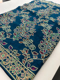 Soft Pashmina silk sarees with white weaving, all over design and self blouse with butti and border 🌹  -AU2