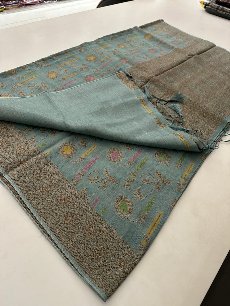 Premium Jute Tussar Fancy Saree-J9