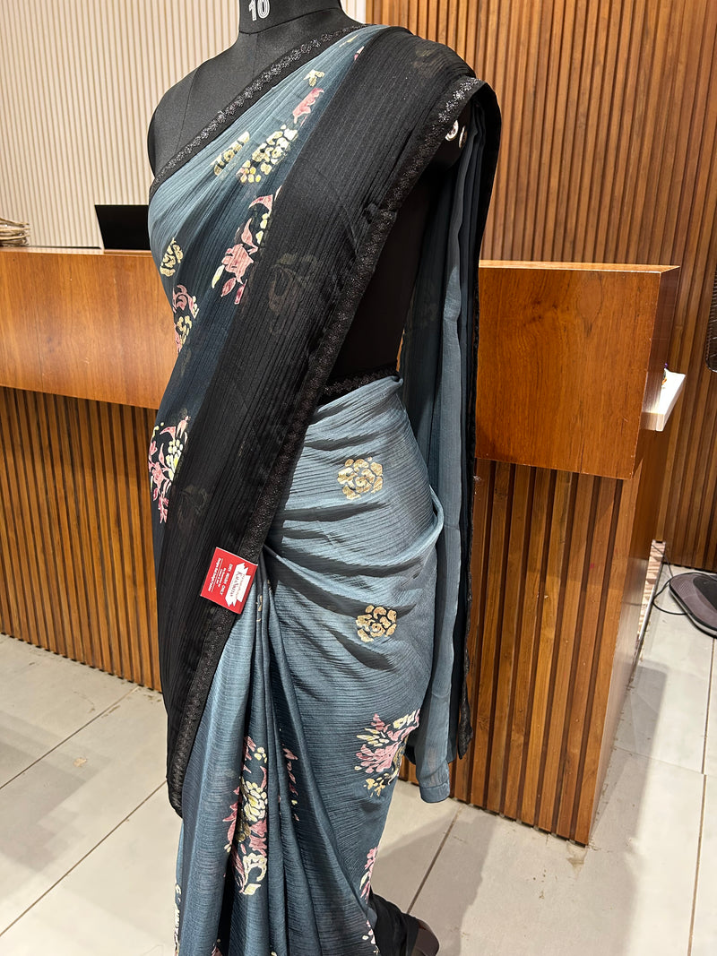 Premium daily wear printed chiffon sarees 🌹 JU26