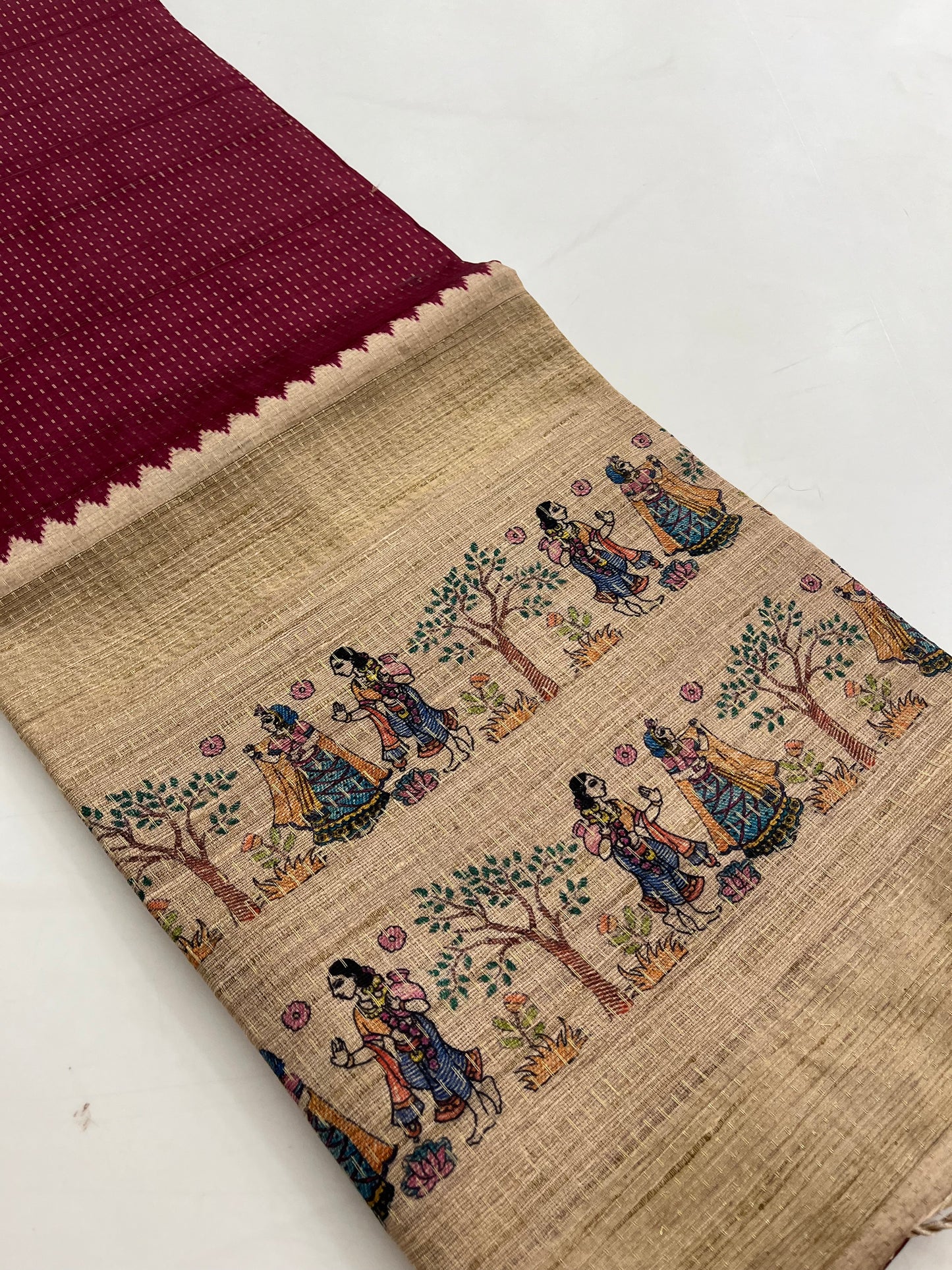 Jute silk Kalamkari blouse