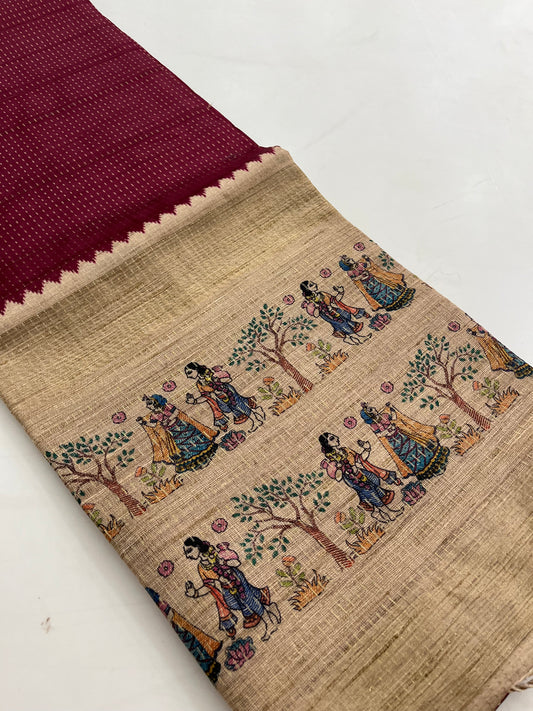 Jute silk Kalamkari blouse