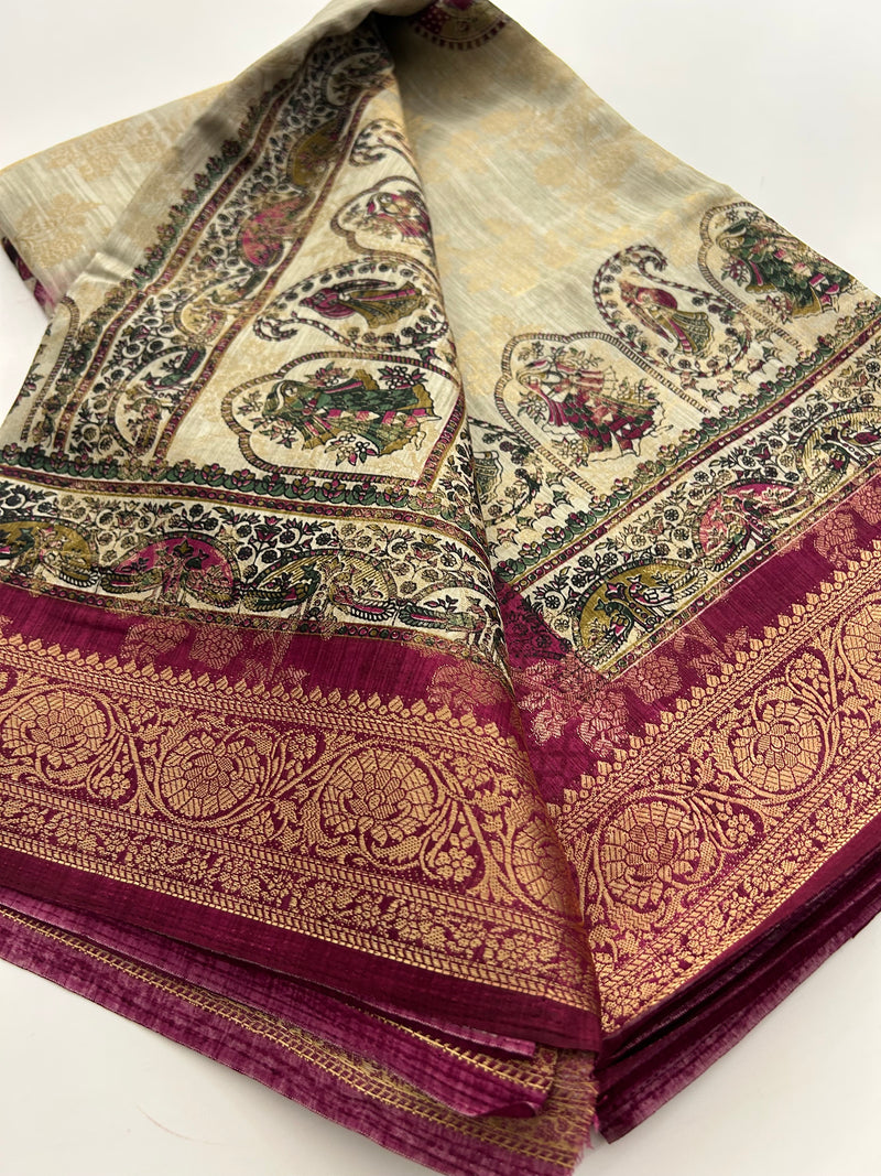 Tussar Fancy Printed -JU30