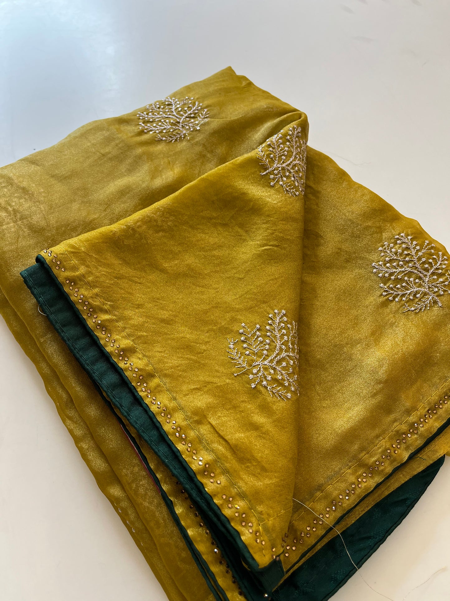 Laser Chiffon Work Saree