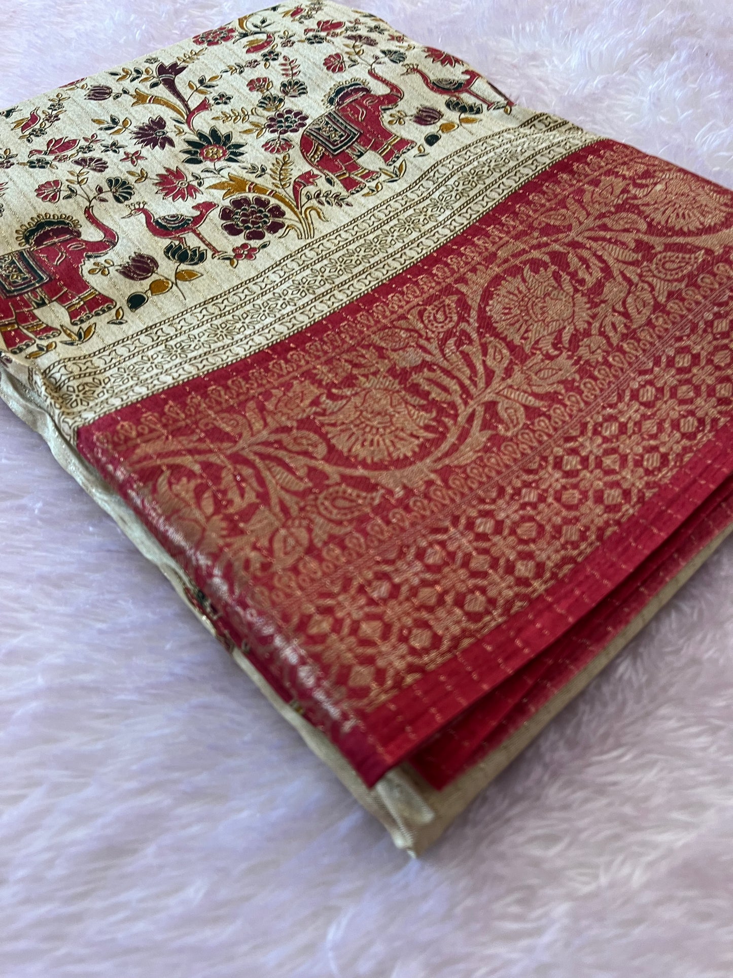 Tussar fancy saree printed