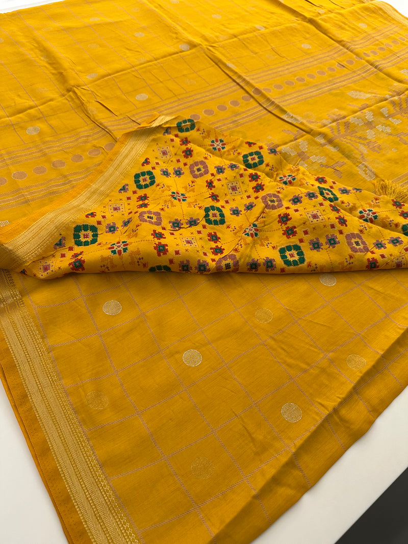 Chiffon Premium Soft Fabric Checkered and Coin Butta Prints -JU28