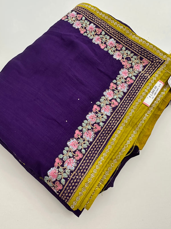🌹Light Weight Soft Premium Georgette Chiffon Sarees With Contrast Work Blouse Looks Beautiful When Draped🌹
-JU18