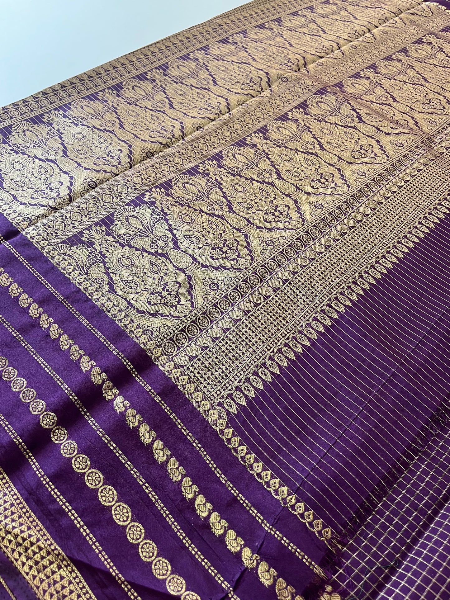 Crape Banarasi Checks Contrast