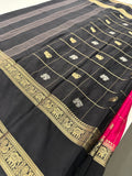 Premium Semi Mysore Silk sarees with silver and gold weavings and contrast blouse piece🌹-AU9