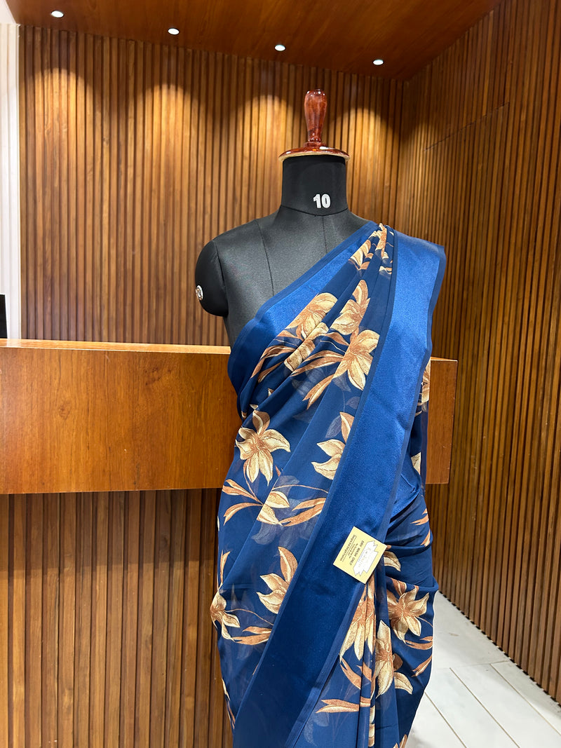 Premium daily wear printed chiffon sarees 🌹 JU26