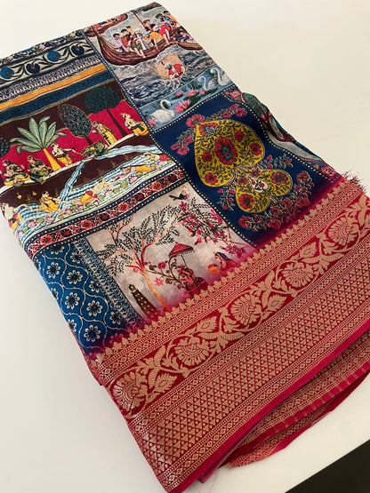 Ajrak Print premium crape