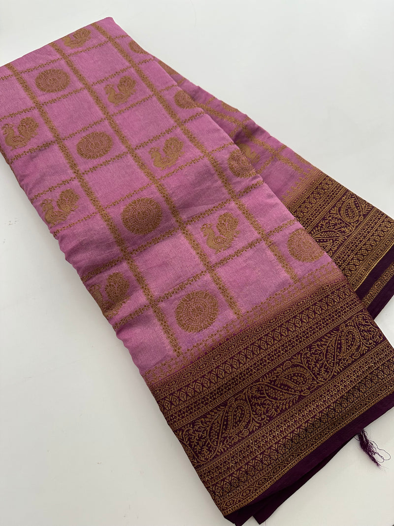 New collection in South Cotton Silk sarees for Varmahalaxmi with contrast matching blouse piece🌹-AU3