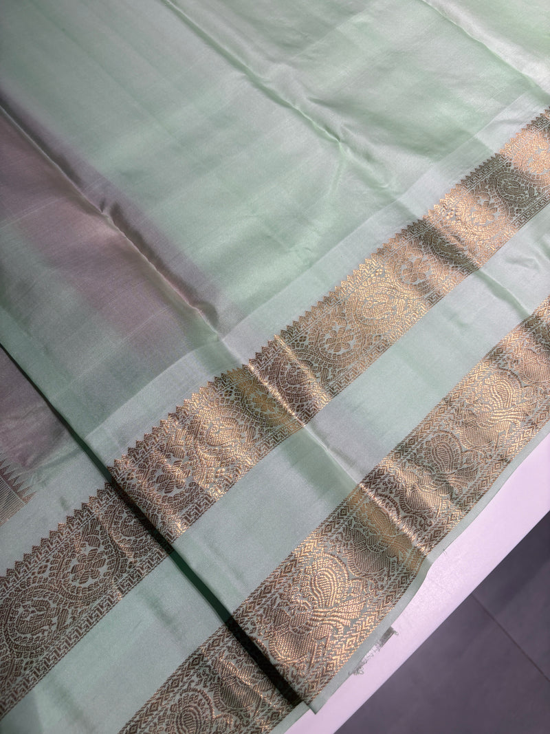 Silk Saree - Pink & Pista Green (CR21)