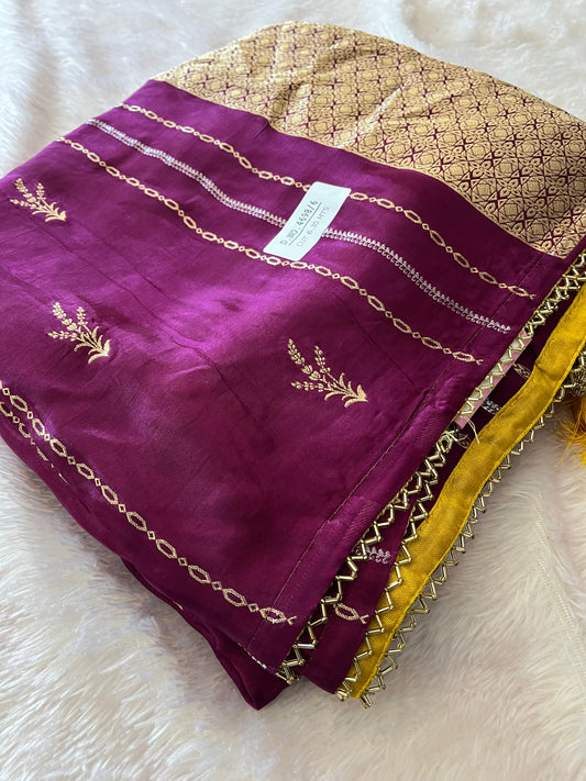 Designer Chinnon Silk CutDana Border