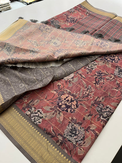 Printed Tussar Fancy