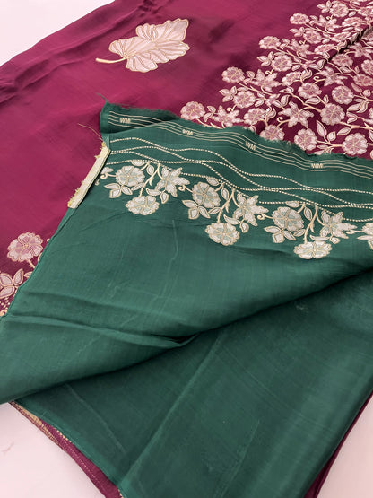 Chinnon Silk Premium Lily Green x Red-1121