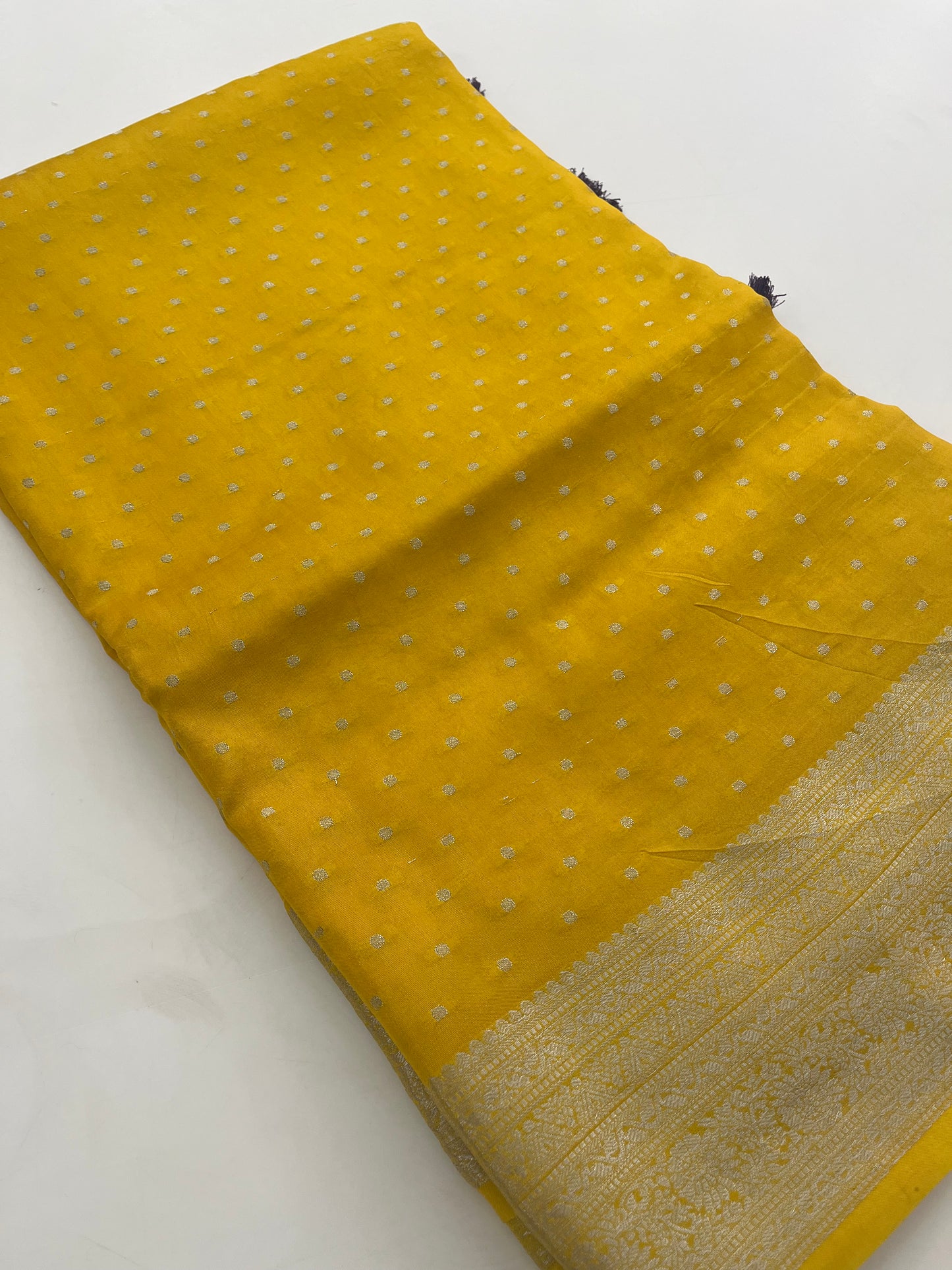 Banarsi Crape Silver Butties