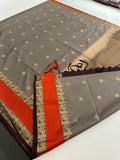 New Semi Soft silk Sarees From Kanchi in beatiful Borders-JU20