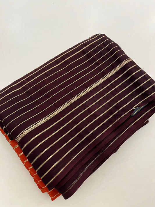Rustic orange x coffe brown designer crape