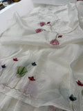 Crochet Work Organza Saree-J24