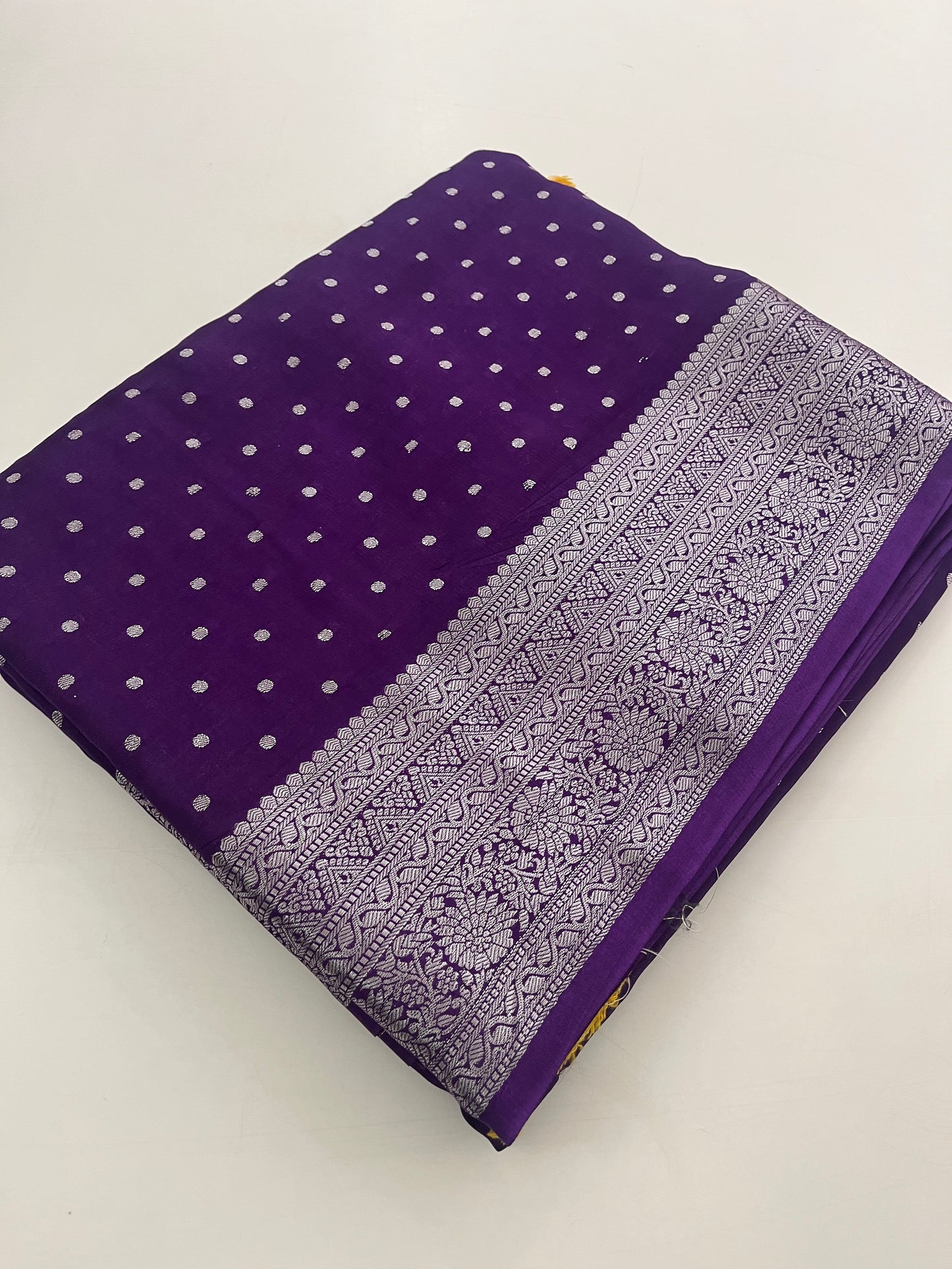 Banarsi Crape Silver Butties