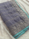 Work Organza Saree-JU12