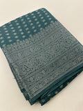 Silver 1000 Butties Fancy Saree,, comes with rich silver pallu and silver brocade style blouse pice🌹-AU13