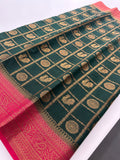 New collection in South Cotton Silk sarees for Varmahalaxmi with contrast matching blouse piece🌹-AU3