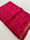 Chiffon Premium Soft Fabric Checkered and Coin Butta Prints -JU28