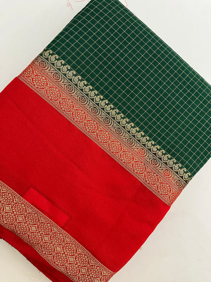 Crepe Small Checks Bentex Border