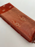 Venkatagiri fancy soft Linen Cotton sarees with self blouse and fancy Border and Butties all over🌹 - AU12