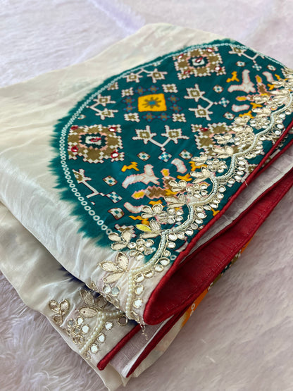 Bandhini Gota Work Gajji Silk Saree