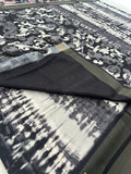 Black and White Tussar Printed Saree- JU28