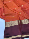 Silk Saree - Rust & Brown (CR21)