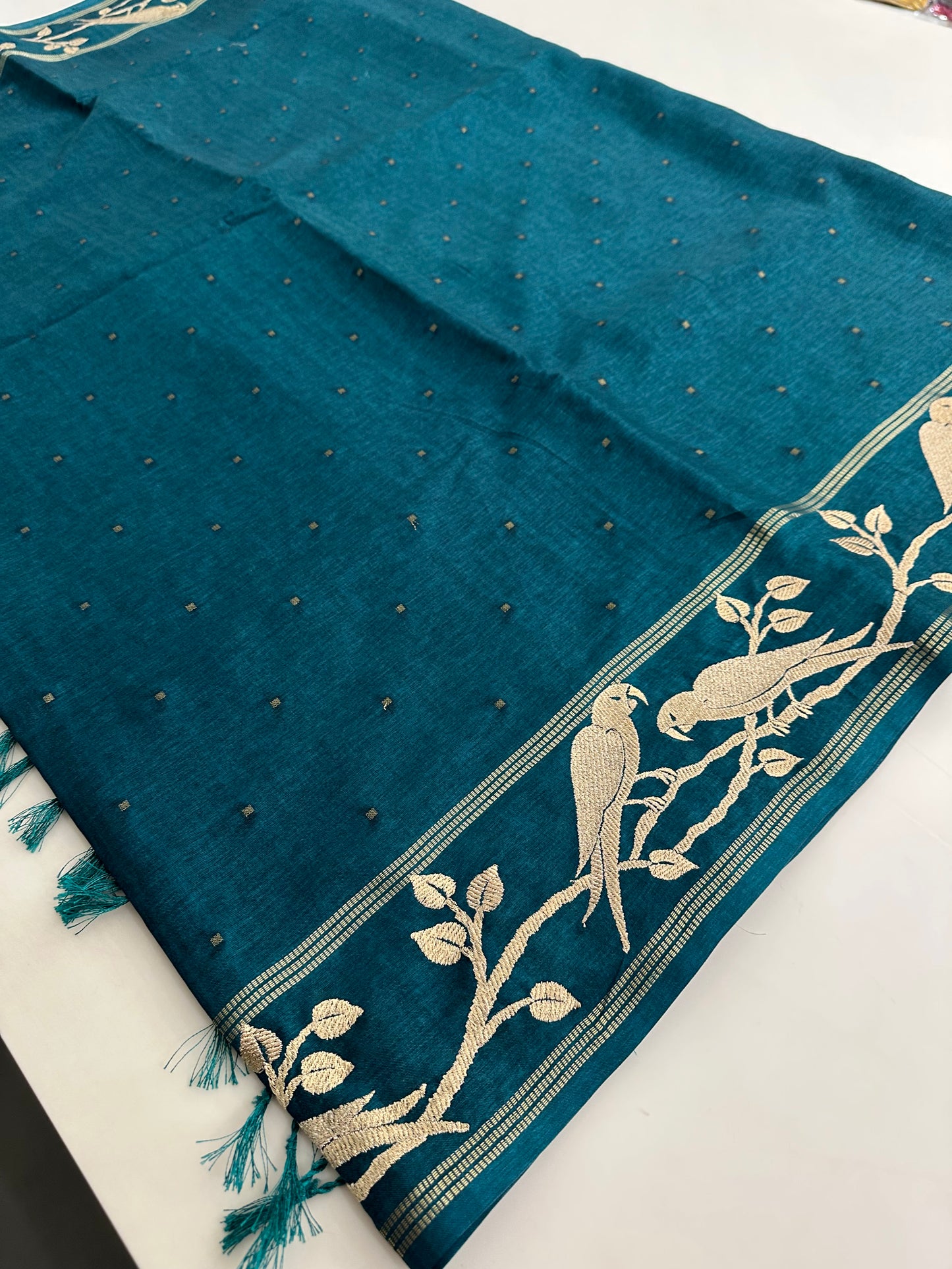 Premium Tussar Work Gold weaving BUTTAS -M25