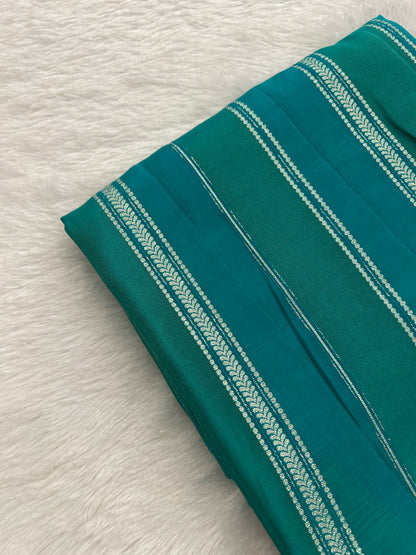 DESIGNER PARTYWEAR SAREE WITH CONTRAST BLOUSE-SAPPHIRE BLUE X BABY PINK