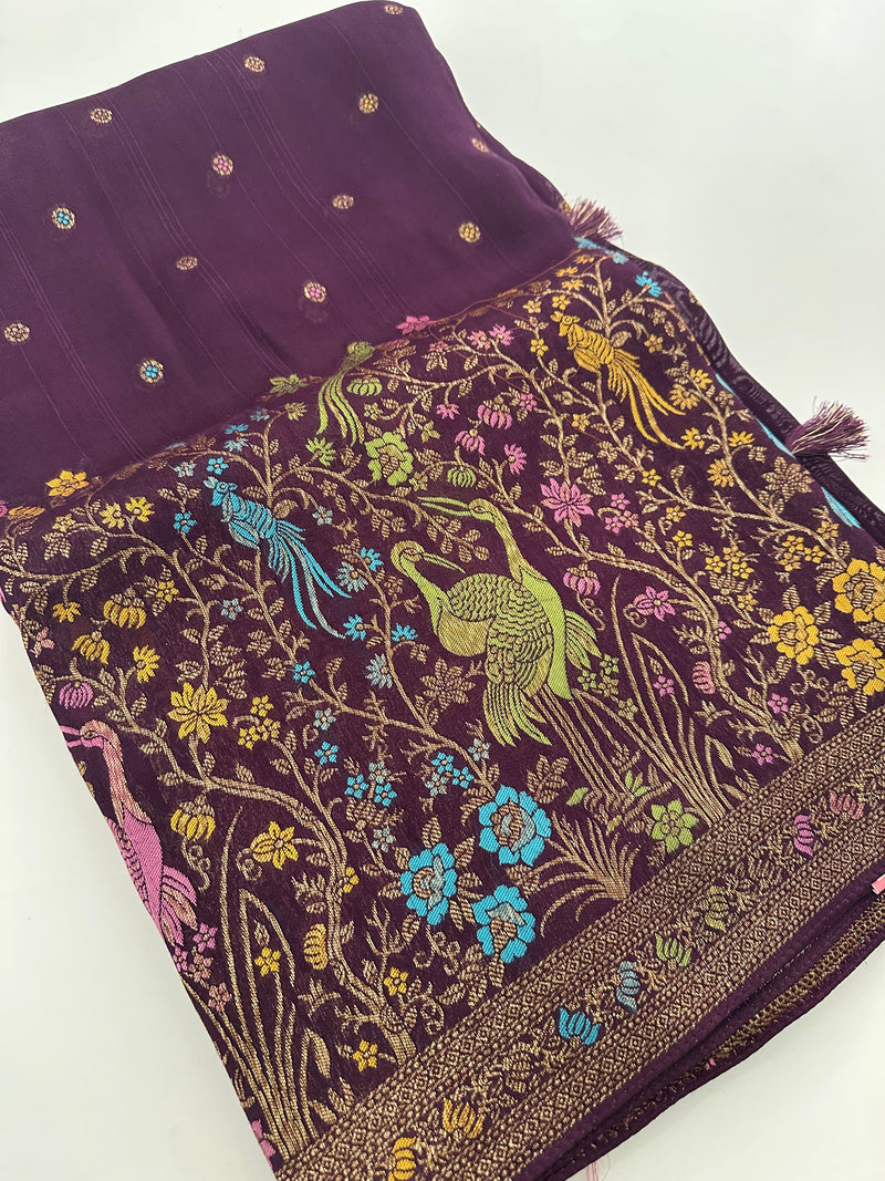 Full Weaving Pure Tussar Premium Designer Saree-J26